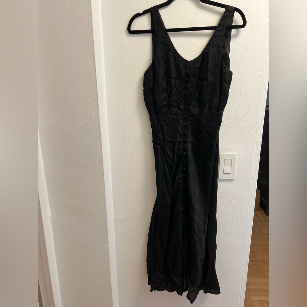 callipygian black woven viscose dress sz 4